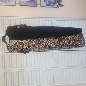 SOLD Animal Print Black Maxi Dress